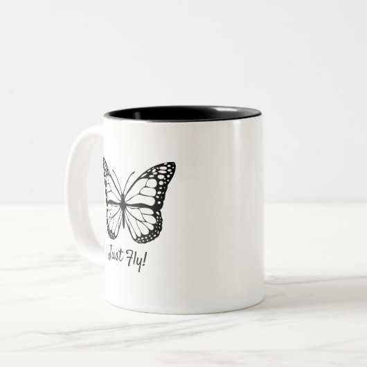 Beurre noir et blanc Mug à deux tons (Devant gauche)