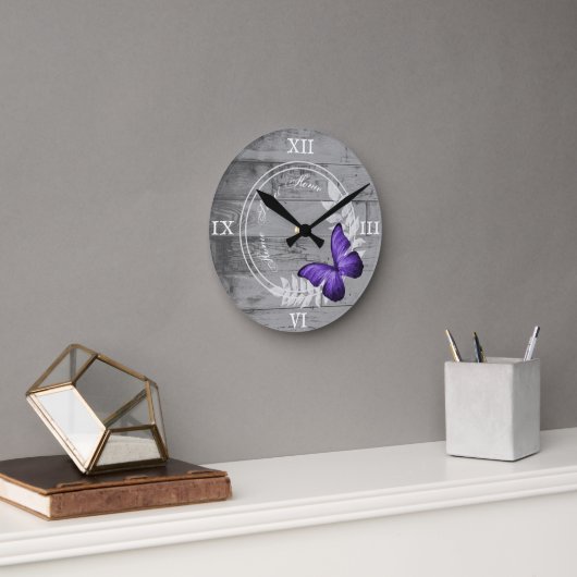 Beurre pourpre Rustique Acrylique Horloge murale (Bureau)