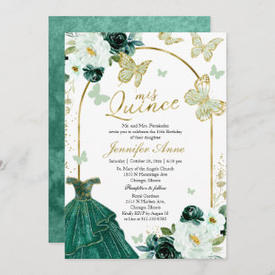 Beurre Quince Invitations Robe Florale Verte