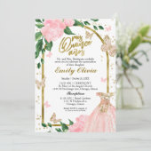 Beurre Quinceanera Pink Blush Gown Invitation (Debout devant)