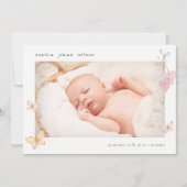 Beurre rose mignon Faire-part de naissance photo (Devant)