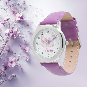 Beurre rose mignon Filles Montre personnalisée