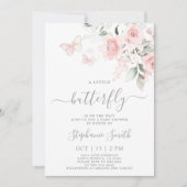Beurre rose pâle Baby shower Fille Invitation (Devant)