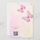 Beurre rose QR Code Baby shower Invitation (Dos)