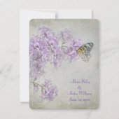 Beurre sur Lilacs invitation de mariage (Devant)