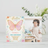 Beurre Whimsical Invitation d'anniversaire avec ph (Debout devant)