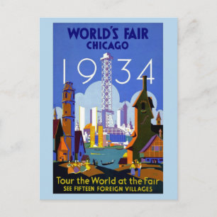  beurs van Chicago World uit 1934 Briefkaart