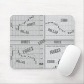 Beursgrafieken open in vier vensters muismat (Met muis)