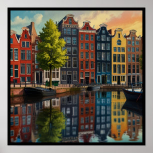 Bevallig Amsterdam Gracht Poster