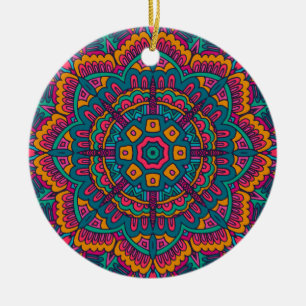 Bevallig gekleurd mandala naadloos patroon keramisch ornament