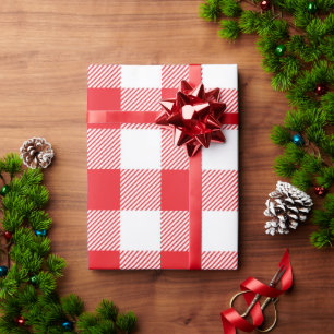 Bevallig rood geruit patroon decoratief cadeaupapier
