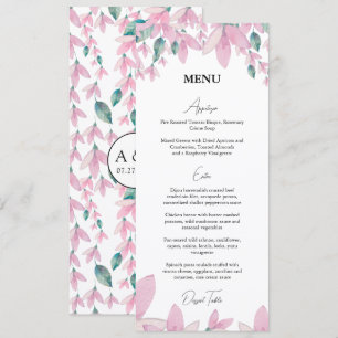 Bevallige bloemige roze Wisteria Menu
