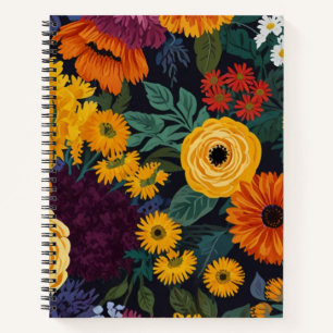 Bevallige bloemmotief notitieboek