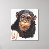 Bevallige Chimpansee Canvas Afdruk (Voorkant)
