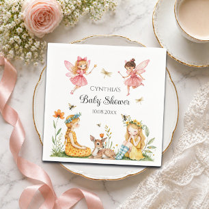 Bevallige Feeën Bosdieren Baby Shower Servet