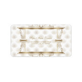 Bevallige Gouden Great Gatsby Art Deco 1920 Trouwe Etiket (Voorkant)