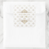 Bevallige Gouden Great Gatsby Art Deco 1920 Trouwe Vierkante Sticker (Tas)