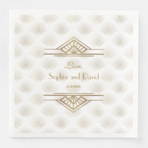 Bevallige Gouden Great Gatsby Art Deco Jaren 20 Br Servet