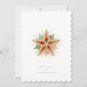 Bevallige Gouden Ster Winter Kerst TMF26 Feestdagenkaart