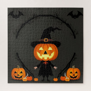 Bevallige Halloween-scène met pompoen Legpuzzel