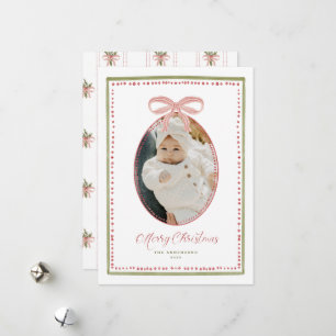 Bevallige handgeschilderde kerstfoto kaart