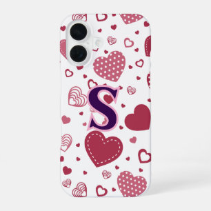 Bevallige Harten Elegant & Stijlvol Ontwerp iPhone 16 Hoesje