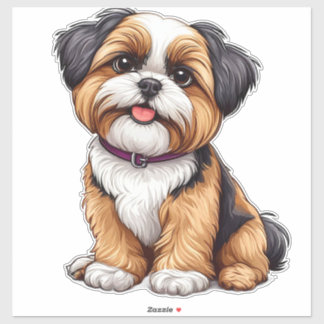Bevallige illustratie van een schattige hond sticker