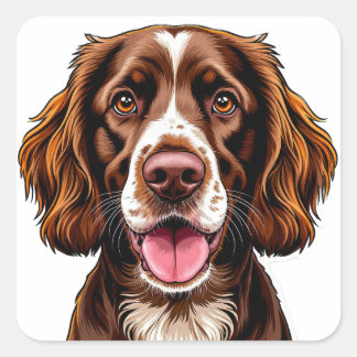 Bevallige illustratie van een schattige hond vierkante sticker