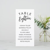 Bevallige kalligrafie tafel nummer gast namen (Staand voorkant)