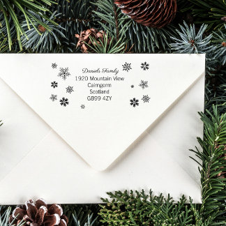 Bevallige Kerstsneeuwvlok Adresstempel Rubberstempel