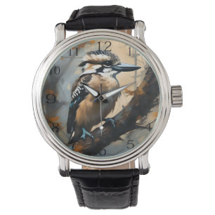 Bevallige Lach: Kookaburra in Olieverf Horloge