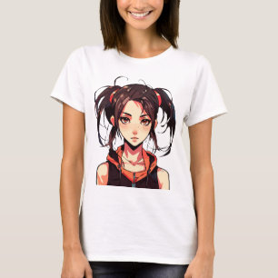 Bevallige Manga Meisje: Anime Vector Illustratie T-shirt