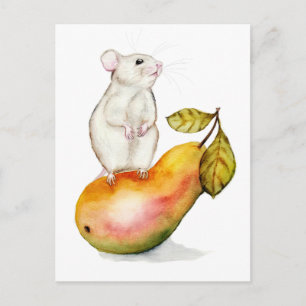 Bevallige Muis op een Peer Briefkaart