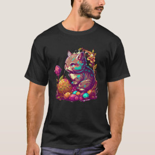 Bevallige Pasen-topjes met leuke kattenillustratie T-shirt