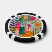 Bevallige Patchwork Blauwe Vogelweide Poker Chips (Enkel)
