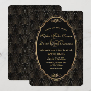 Bevallige Roaring 20s Great Gatsby Art Deco Bruilo Kaart