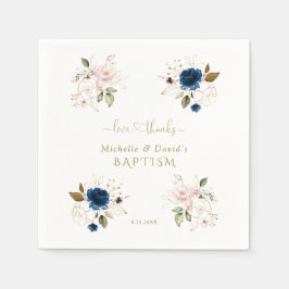 Bevallige Roze Blauwe Gouden Bloemige Tweeling Doo Servet