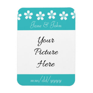 Bevallige Sakura in Turquoise Save-the-Date Magnee Magneet