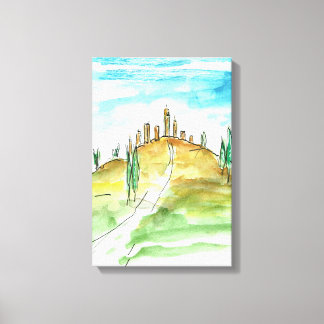 Bevallige San Gimignano Canvas Afdruk