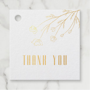 Bevallige sjabloon bloem elegant schrift folie bedankjes labels