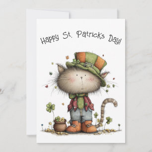 Bevallige St. Patrick's Day Kat & Pot met Goud Vla Kaart