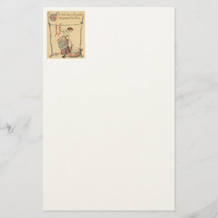 Bevallige Vintage Dame Briefpapier