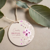 Bevallige Wilde Bloem Ruby Rose Bruidsdouche Bedankjes Labels