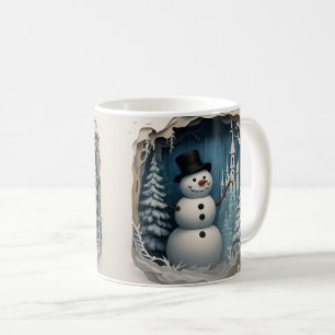 Bevallige Winter Sneeuwman – Knus Kerstmis Koffieb Koffiemok