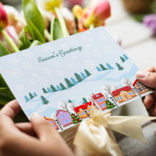 Bevallige Winterdorp Vakantiekaart – Persoonlijk Kaart