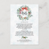 Bevallige Winterkrans Sneeuwvlokken Trouwdetails Informatiekaartje (Voorkant)