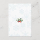 Bevallige Winterkrans Sneeuwvlokken Trouwdetails Informatiekaartje (Achterkant)