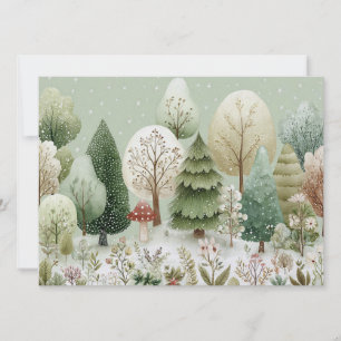Bevallige winterscène Kerstmis Feestdagenkaart