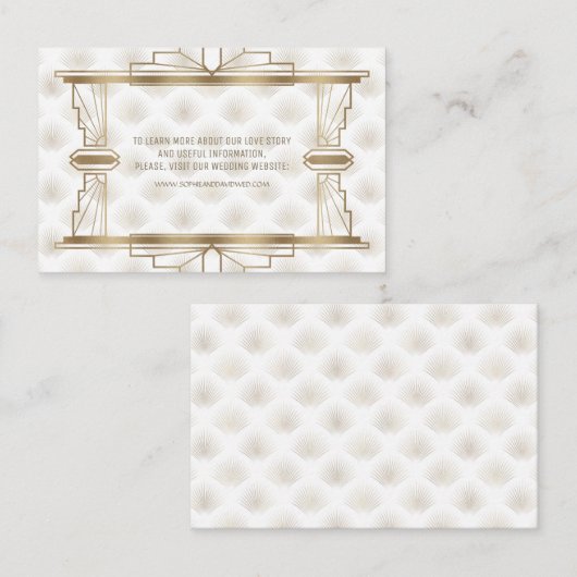 Bevalligende Gouden Gatsby Art Deco Jaren 20 Websi Visitekaartje (Voorkant / Achterkant)