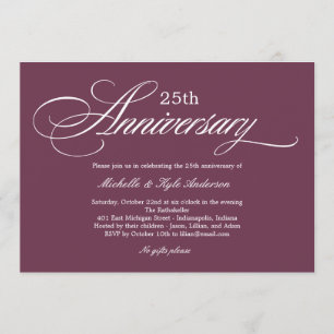 Bevalligende Script Jubileum Uitnodiging - Paars